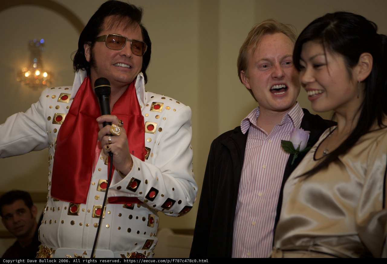 Elvis Presley performs at wedding reception