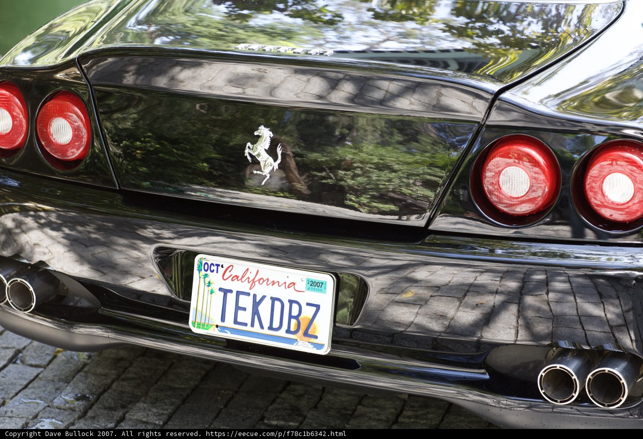 Ferrari Sports Car with License Plate