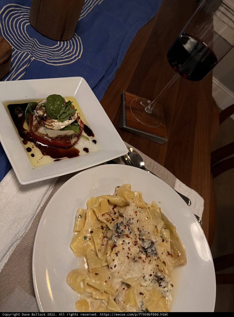 A Delicious Plate of Pasta and Wine