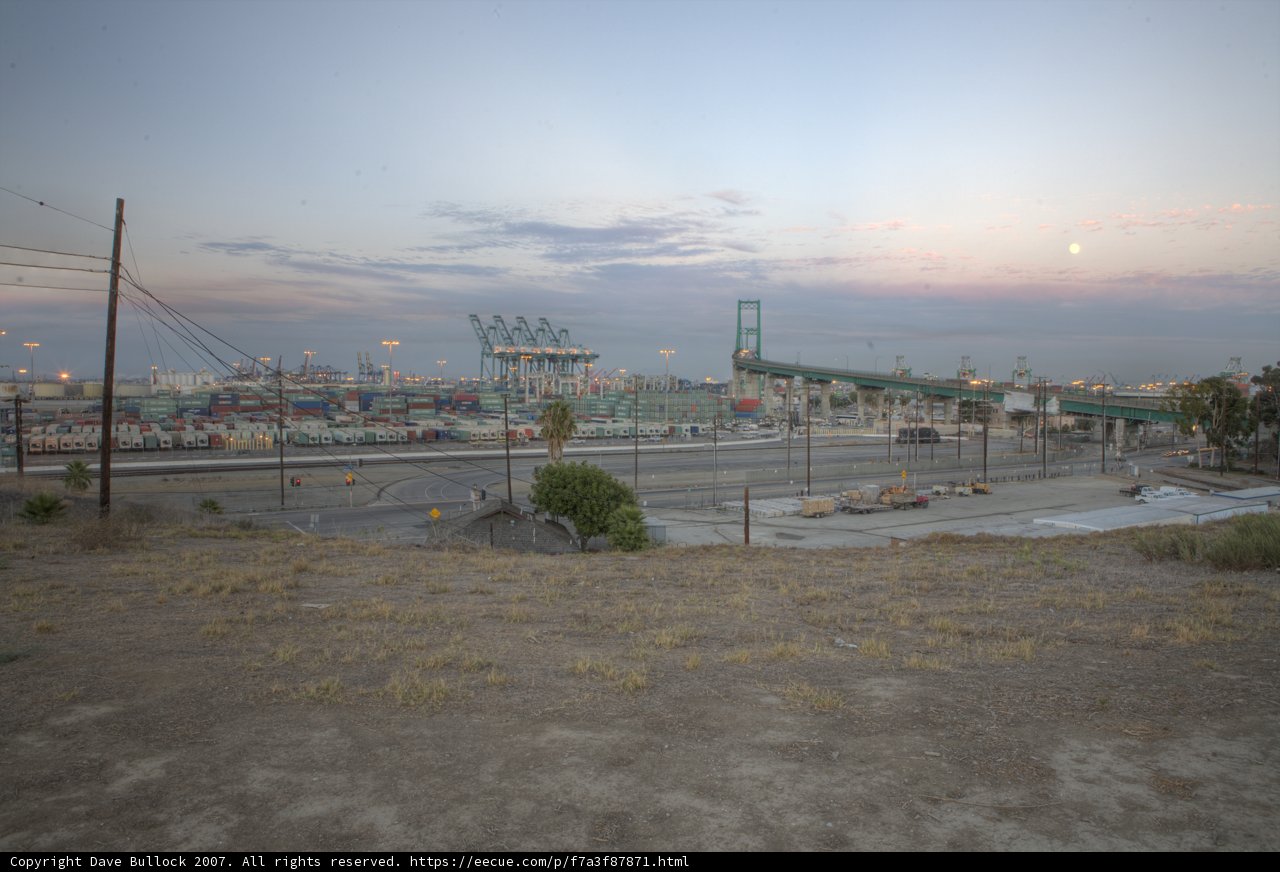 View of the Port of Los Angeles from a Hilltop