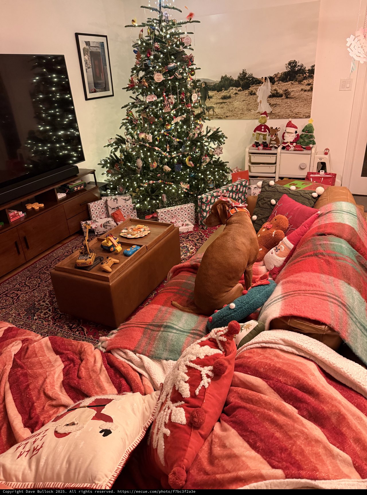 Cozy Christmas Morning in a Festive Living Room
