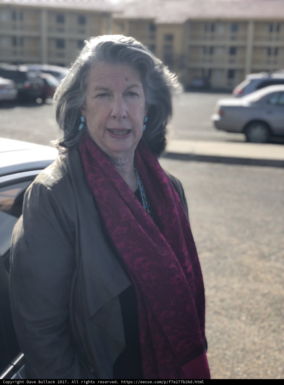 Rhoda B Poses with Her Car