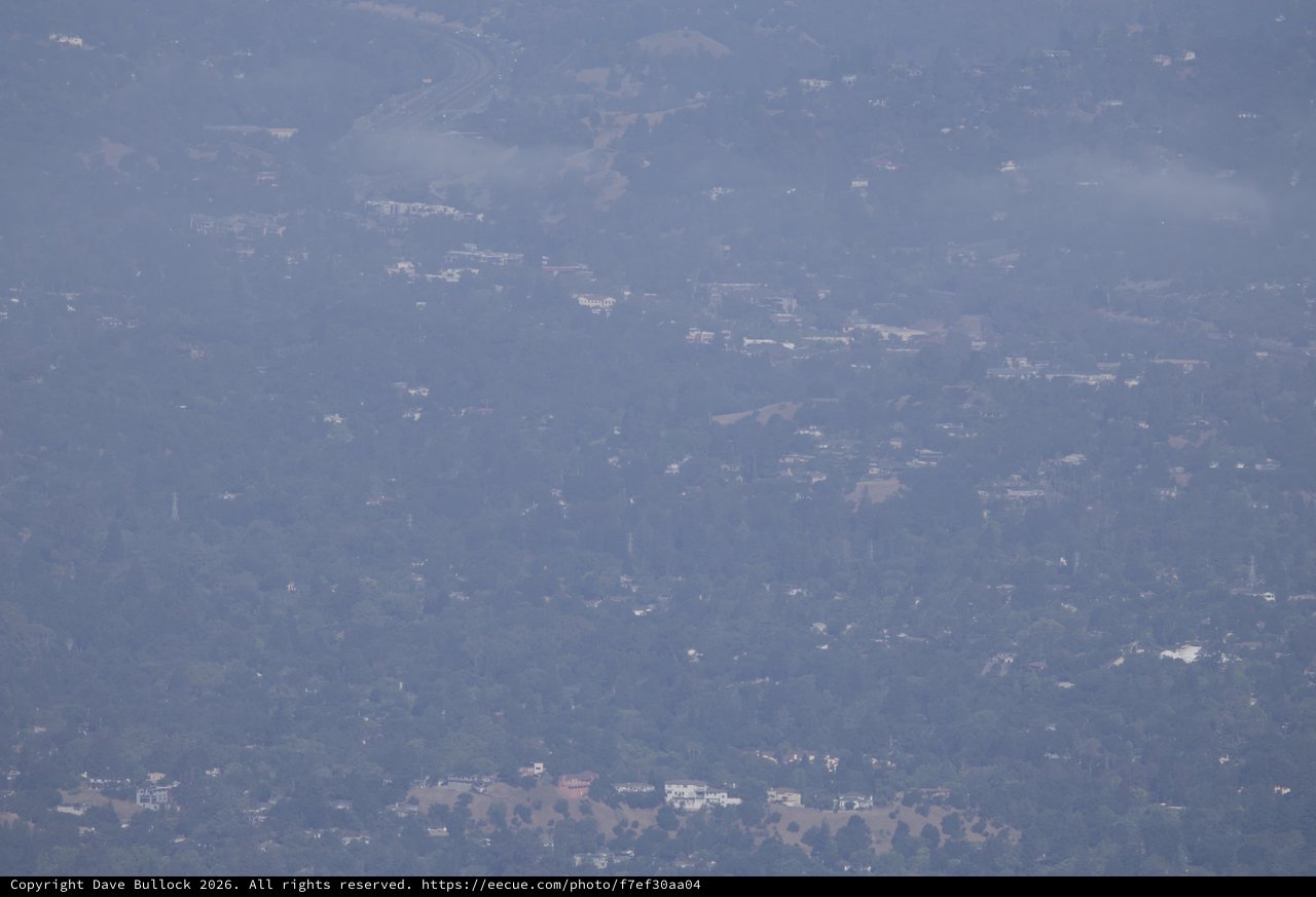 Suburban Sprawl Shrouded in Haze from Mount Diablo