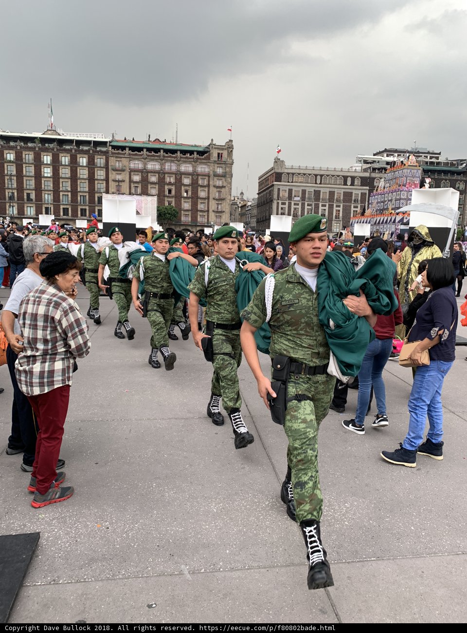 Soldiers Parade in the Cloudy Sky
