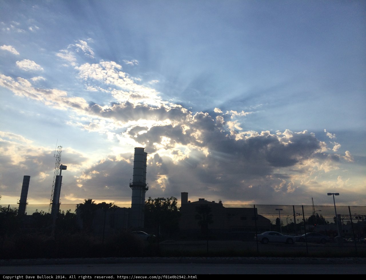 Sunset Silhouette of Factory