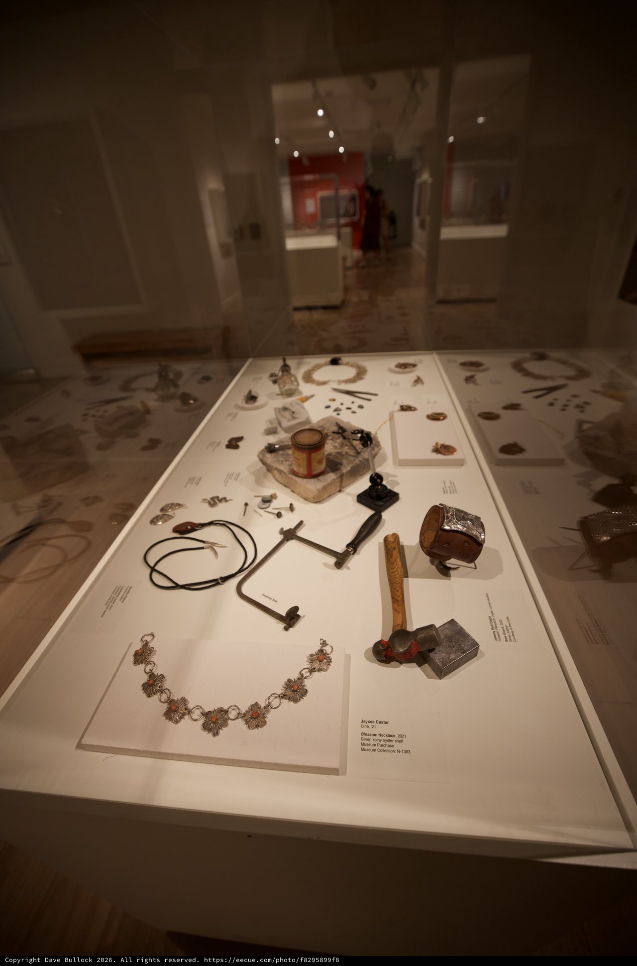 Museum Display Case with Historical Artifacts and Jewelry