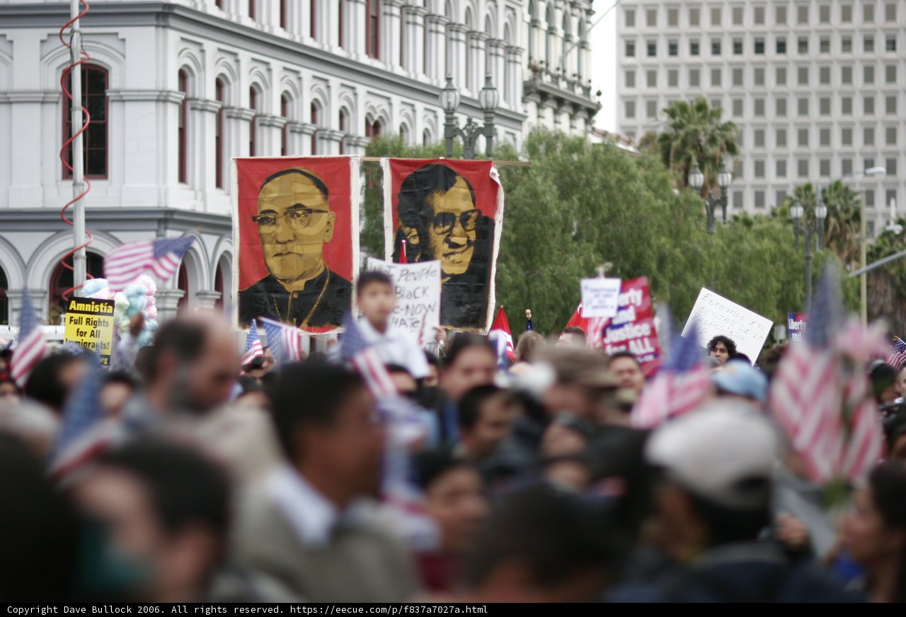 Protest for Saint Óscar Romero