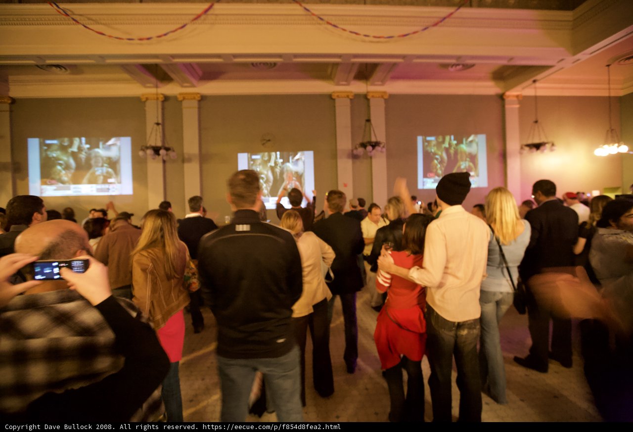 Election Day Crowd Gathers for Results