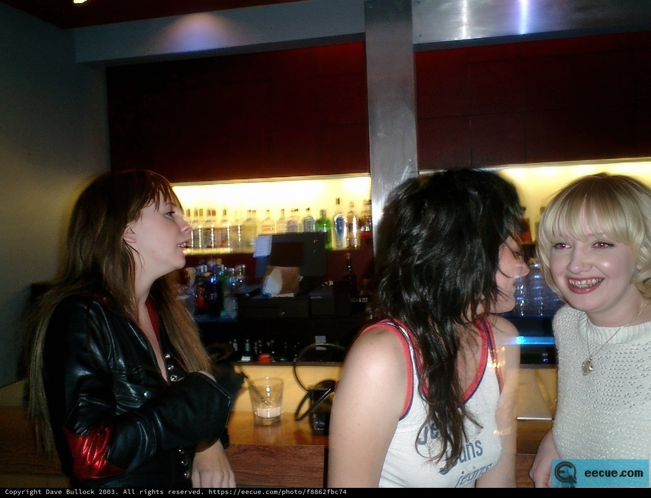 Three Women Enjoying Drinks at the Bar