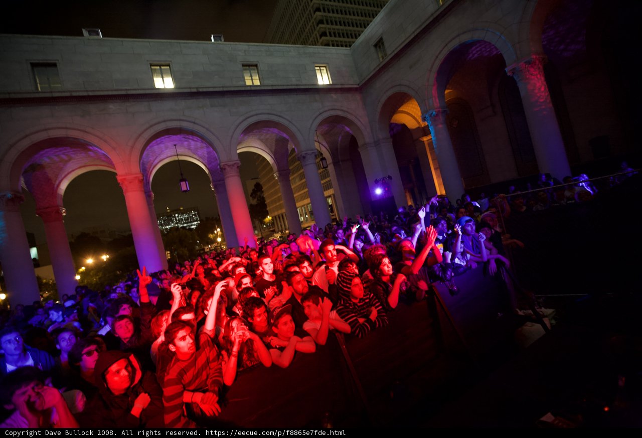 Urban Concert Crowd at Night
