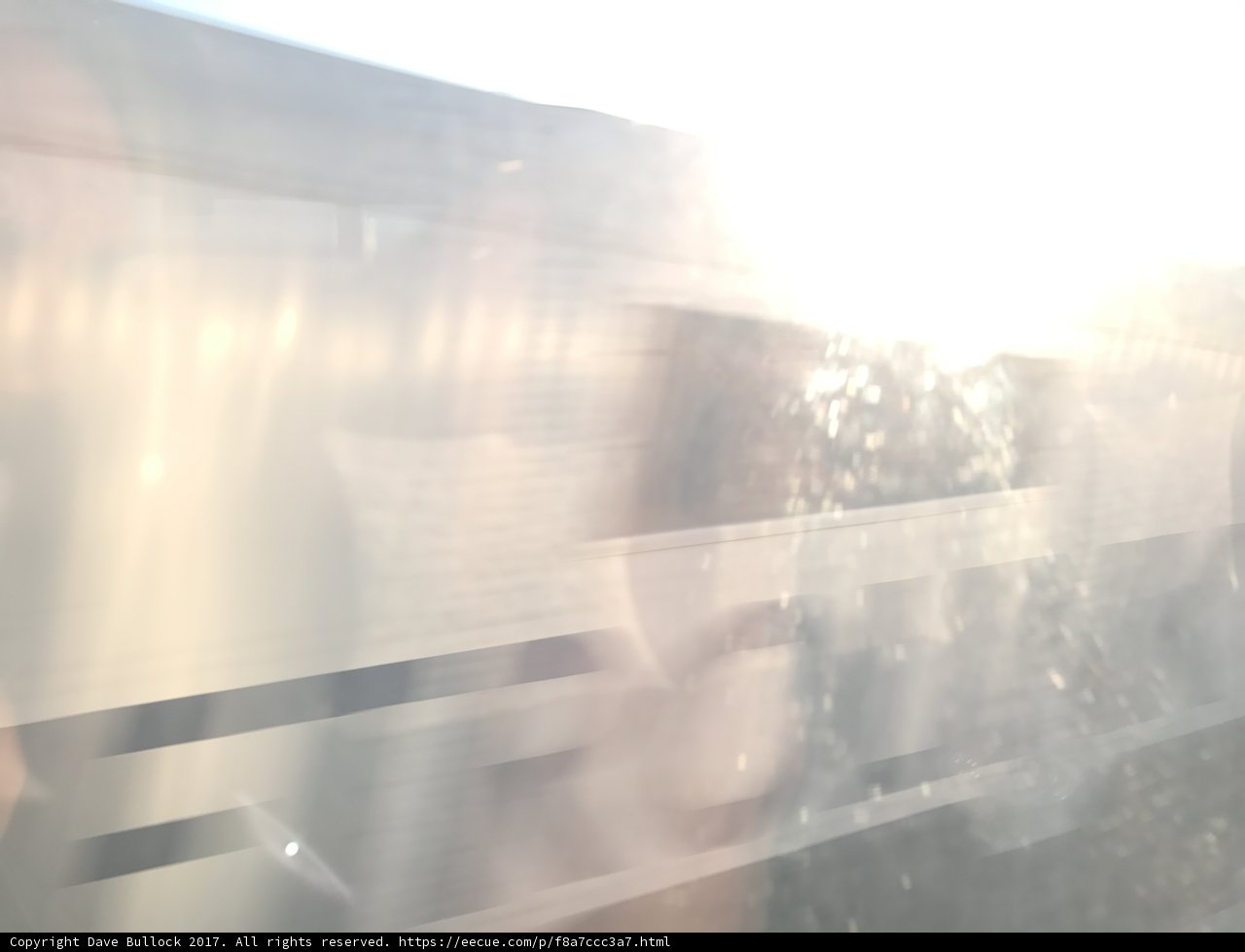 Sunshine Flare on Train Window