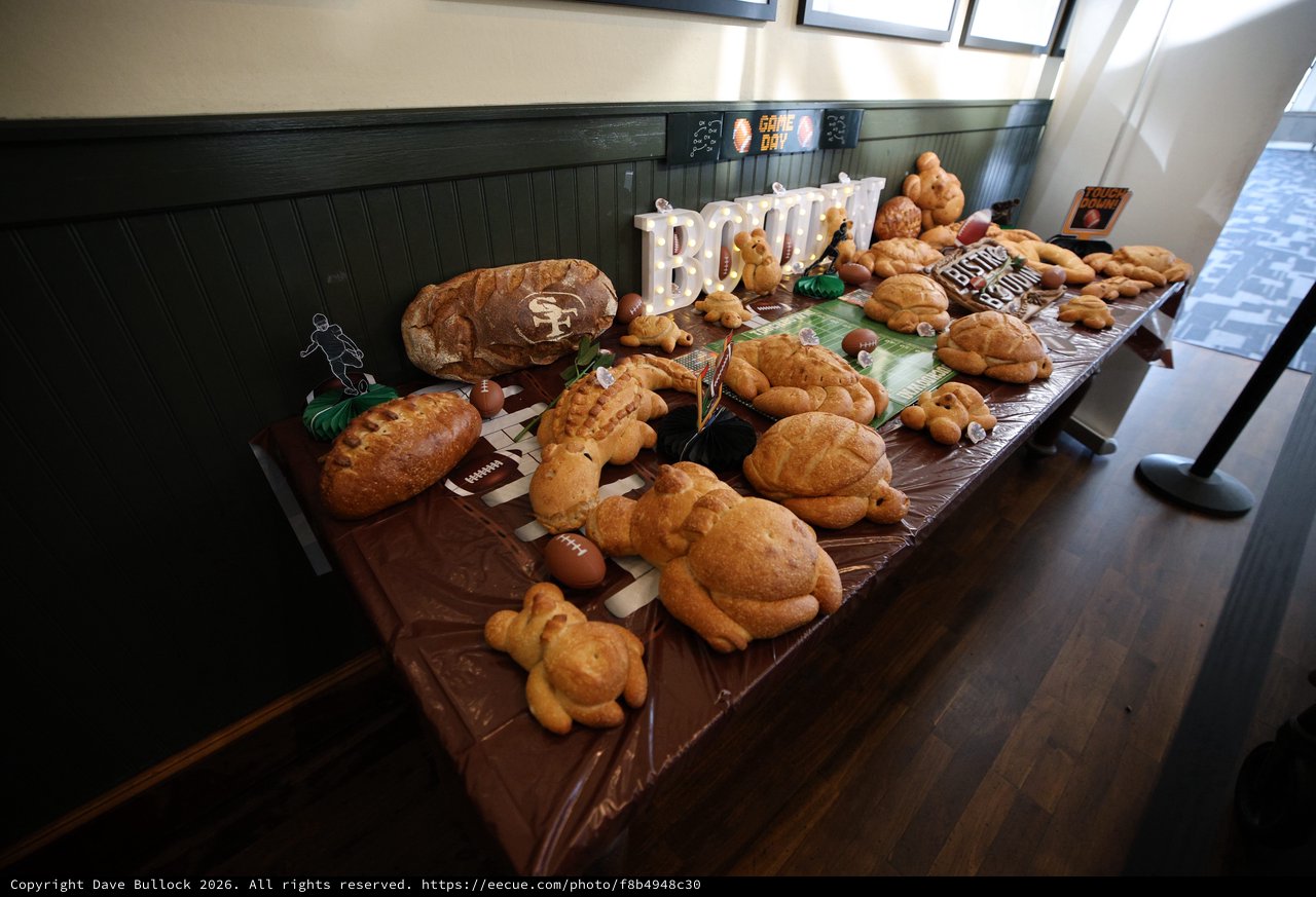 Football-Themed Bread Display for Game Day Party
