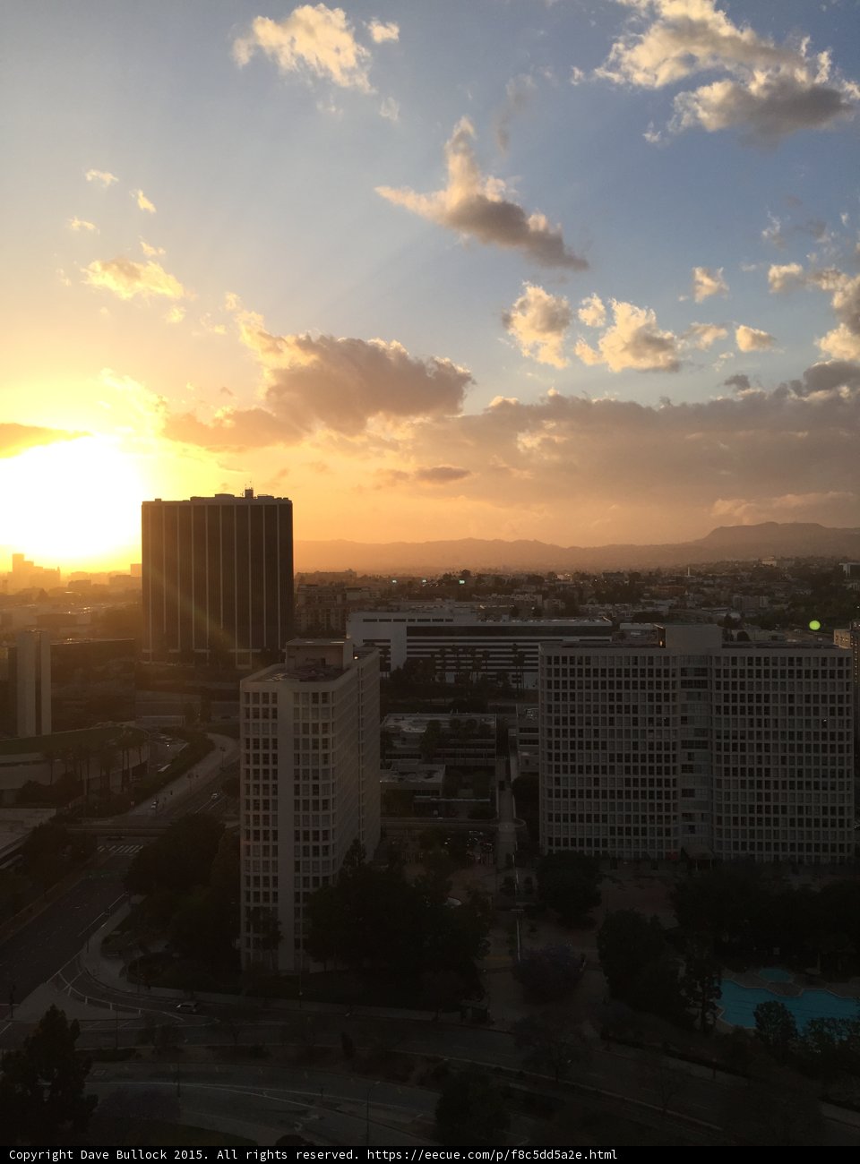 Sunset over LA skyline