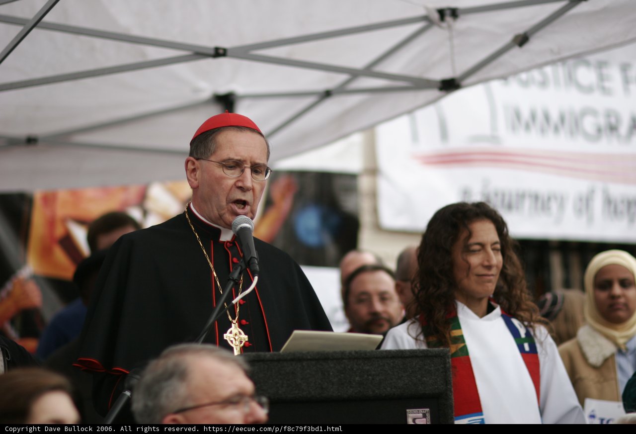 Bishop Roger Mahony Addressing the Crowd
