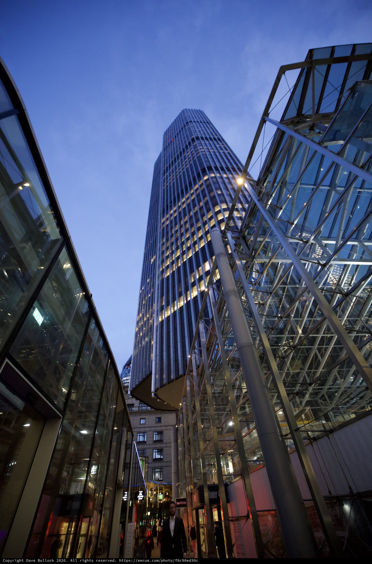 Modern London Skyscraper at Twilight with Glass Architecture