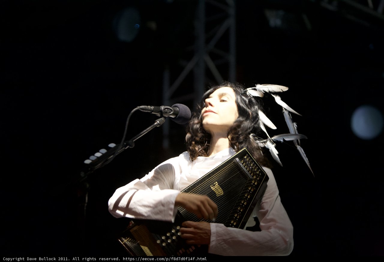 PJ Harvey Performing with an Accordion