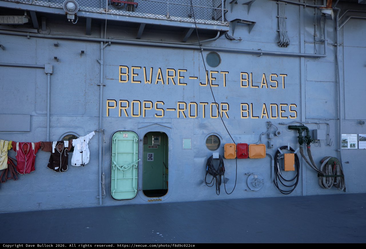 Naval Safety Warning on USS Hornet Flight Deck