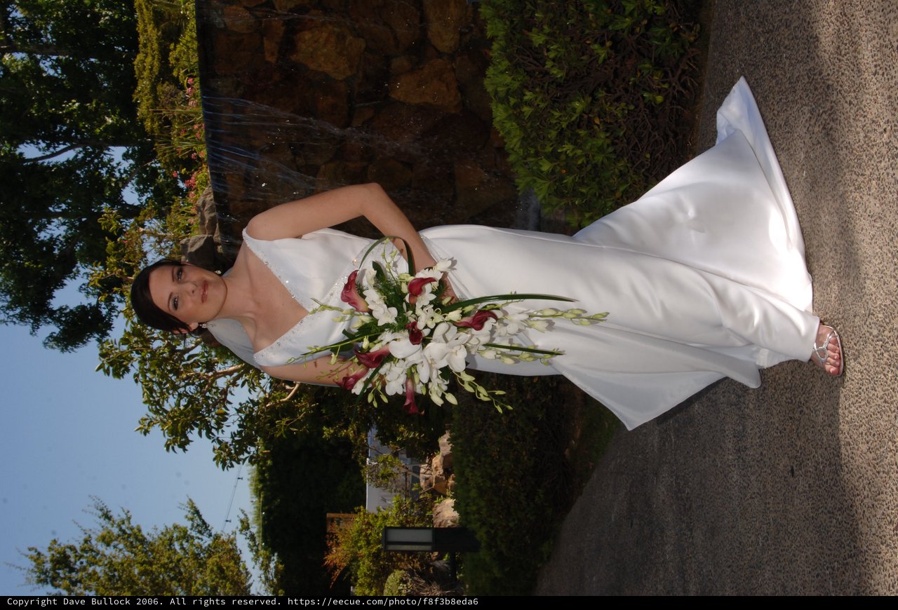 Elegant Bride with Cascading Bouquet at Garden Venue