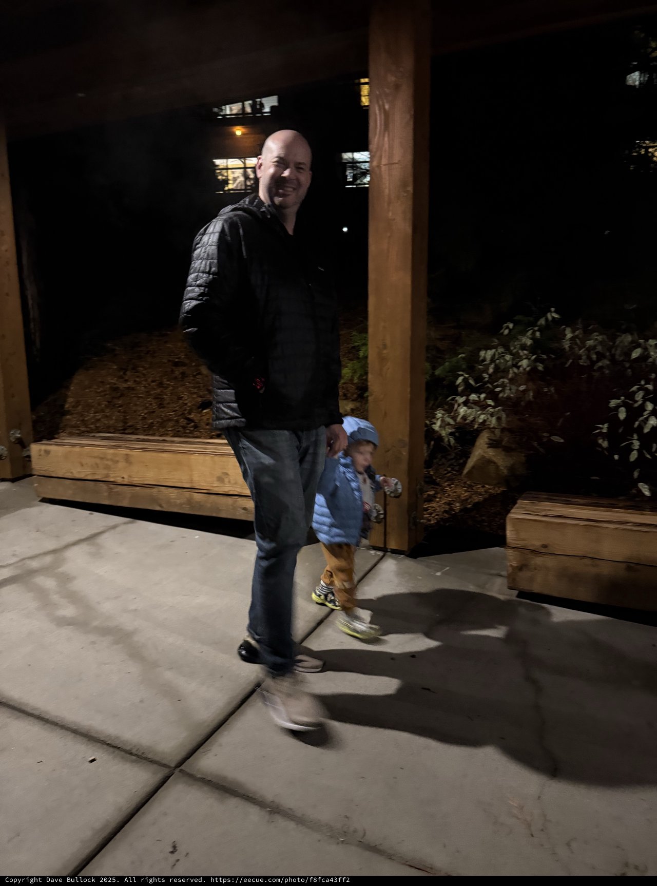 Father and Child Night Walk at Yosemite