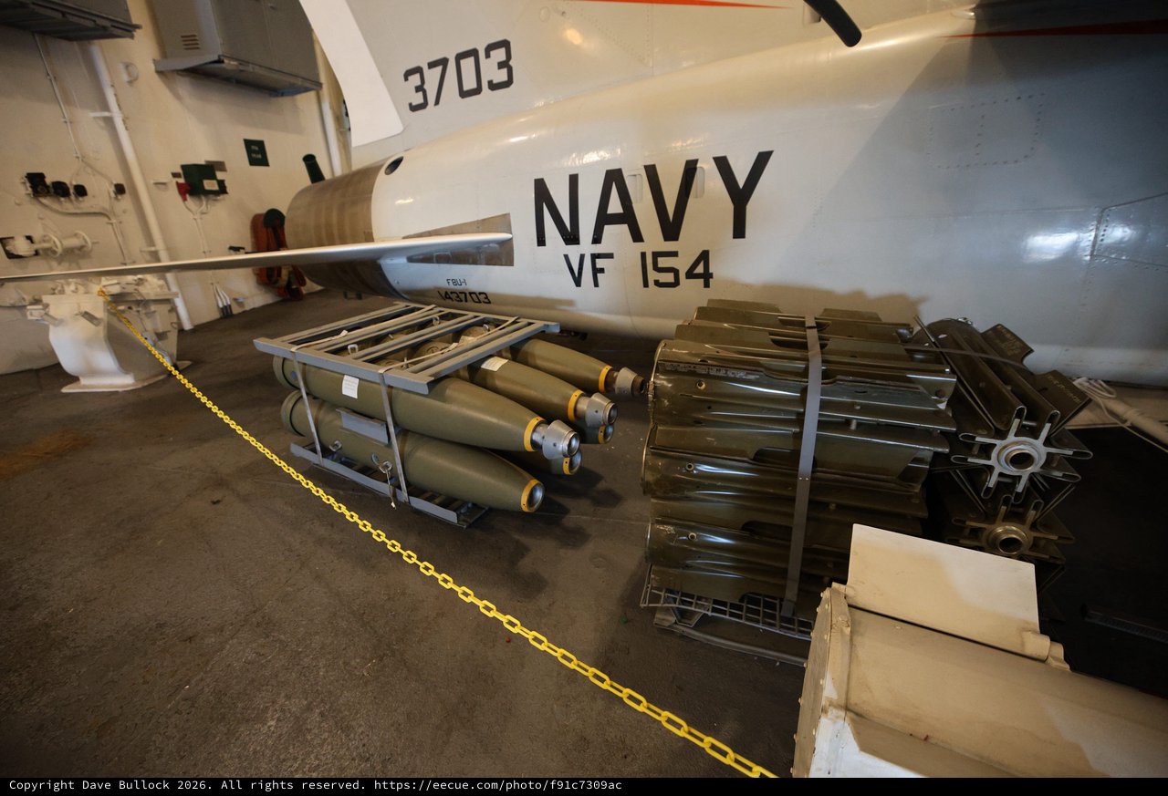 Navy Fighter Aircraft Ordnance Display at USS Hornet Museum