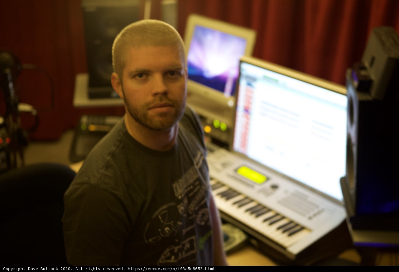 Morgan Page Creating Electronic Beats in his Studio