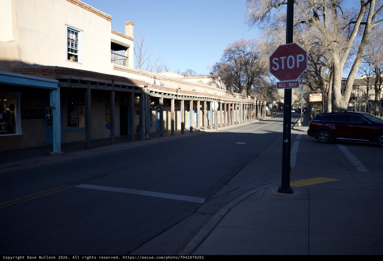 Historic Adobe Architecture Along Santa Fe Street