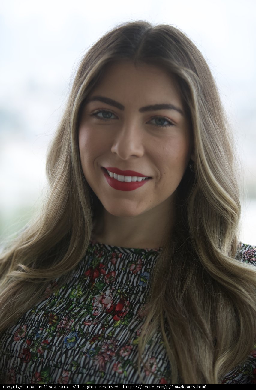 Radiant Smile in Red Lipstick