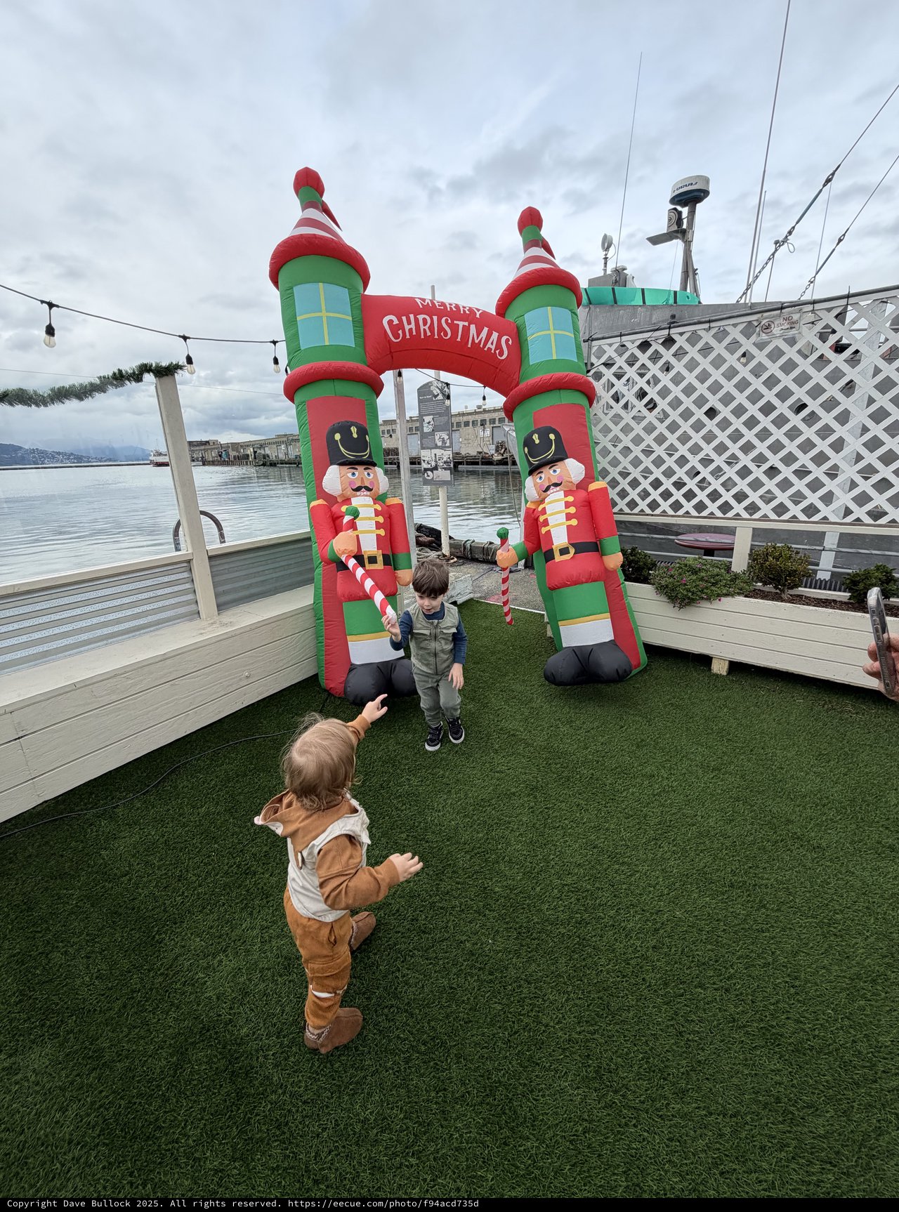 Children Meet Christmas Nutcrackers by the Waterfront