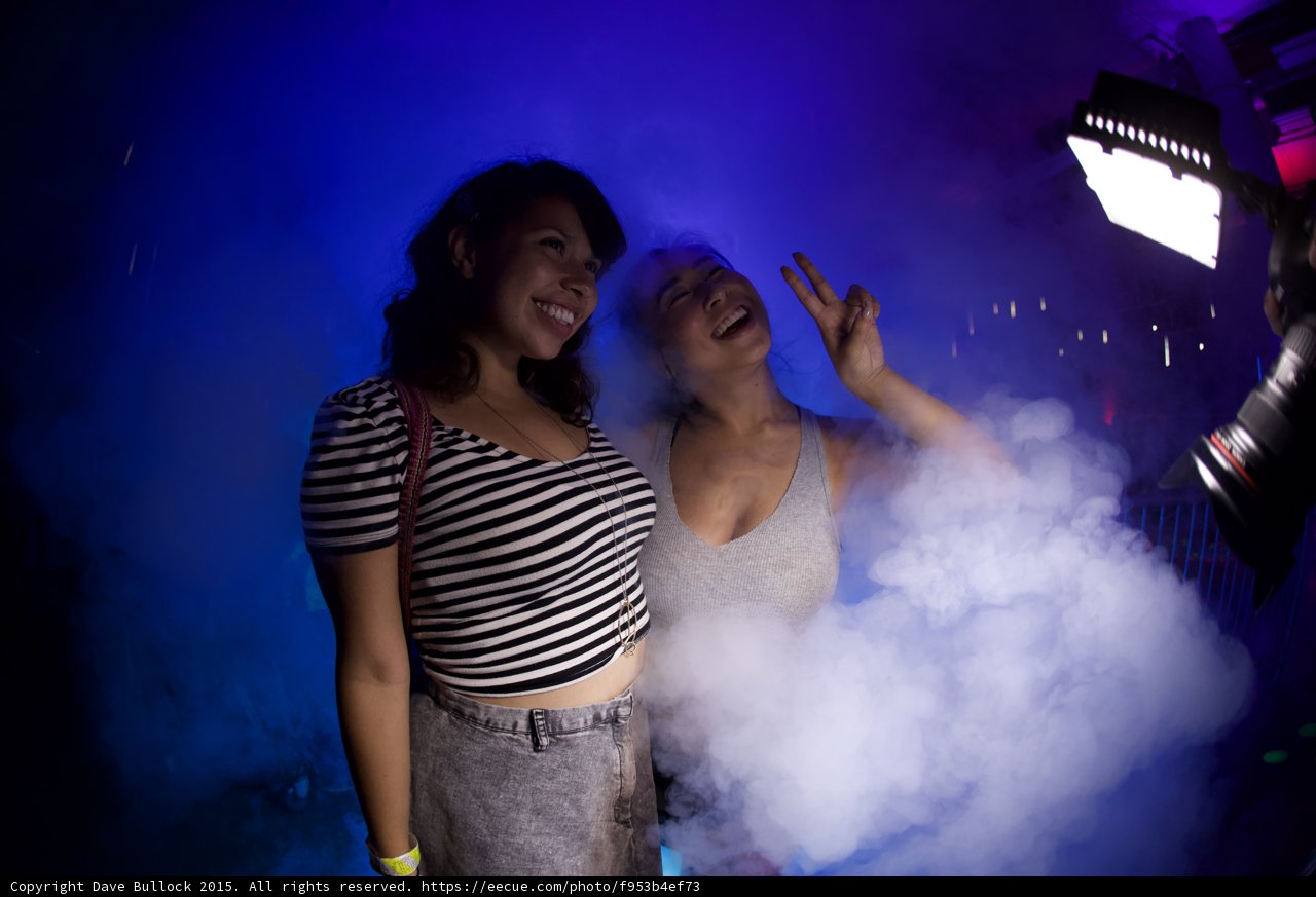 Friends Laughing Blue Vapor