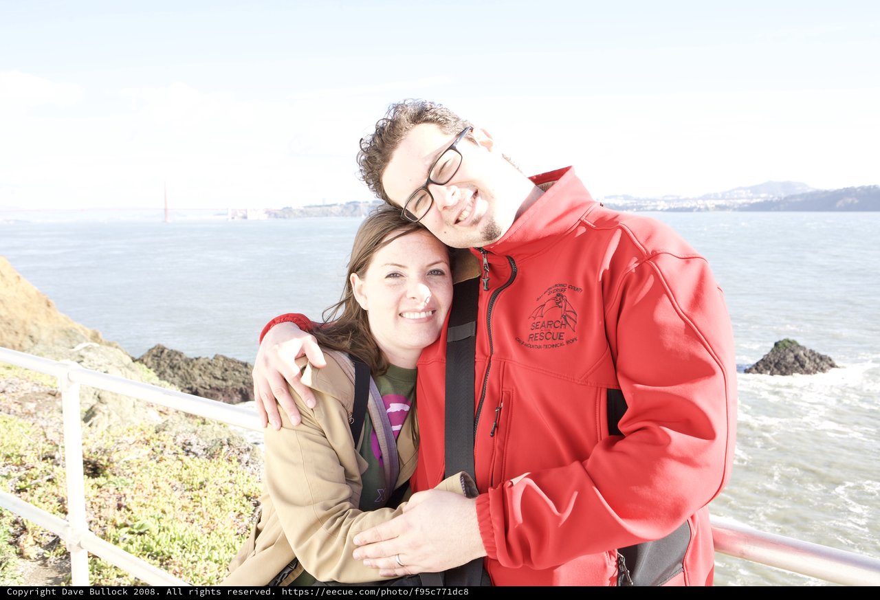 Couple Embracing at San Francisco Waterfront
