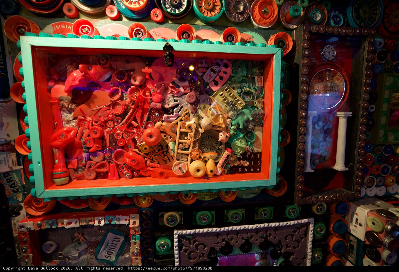 Colorful Found Object Assemblage Art Installation