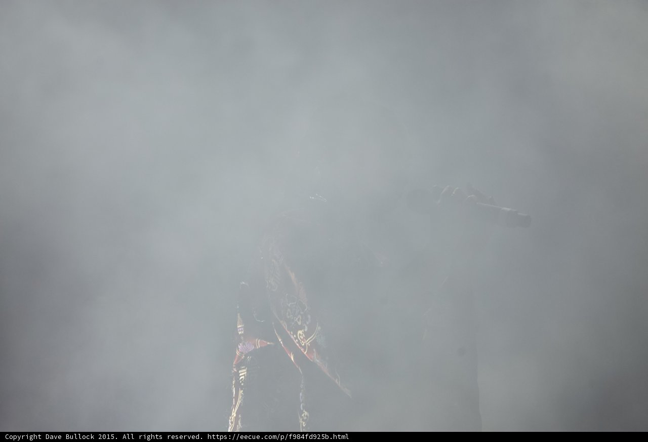 FKA twigs Very Abstract Heavy Haze Figure Barely Visible Red Brocade Kimono Patterns Atmospheric
