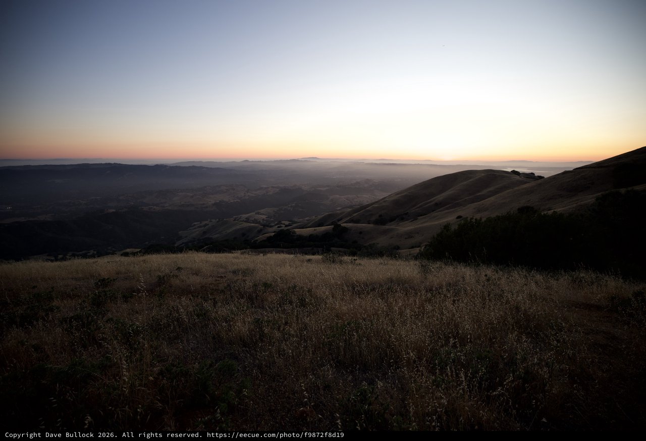 Golden Dusk Over Bay Area Hills at Sunset