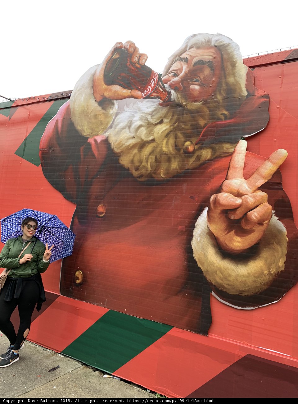 Santa Claus Mural in the Rain