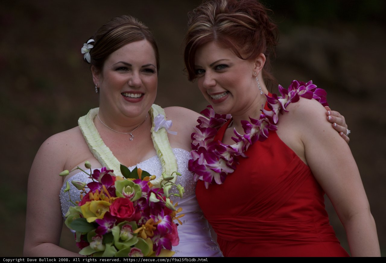 Red Dresses and Lei Bouquets