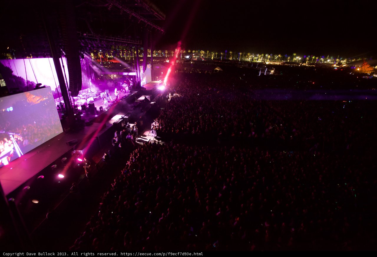 Nighttime Rock Concert at Coachella