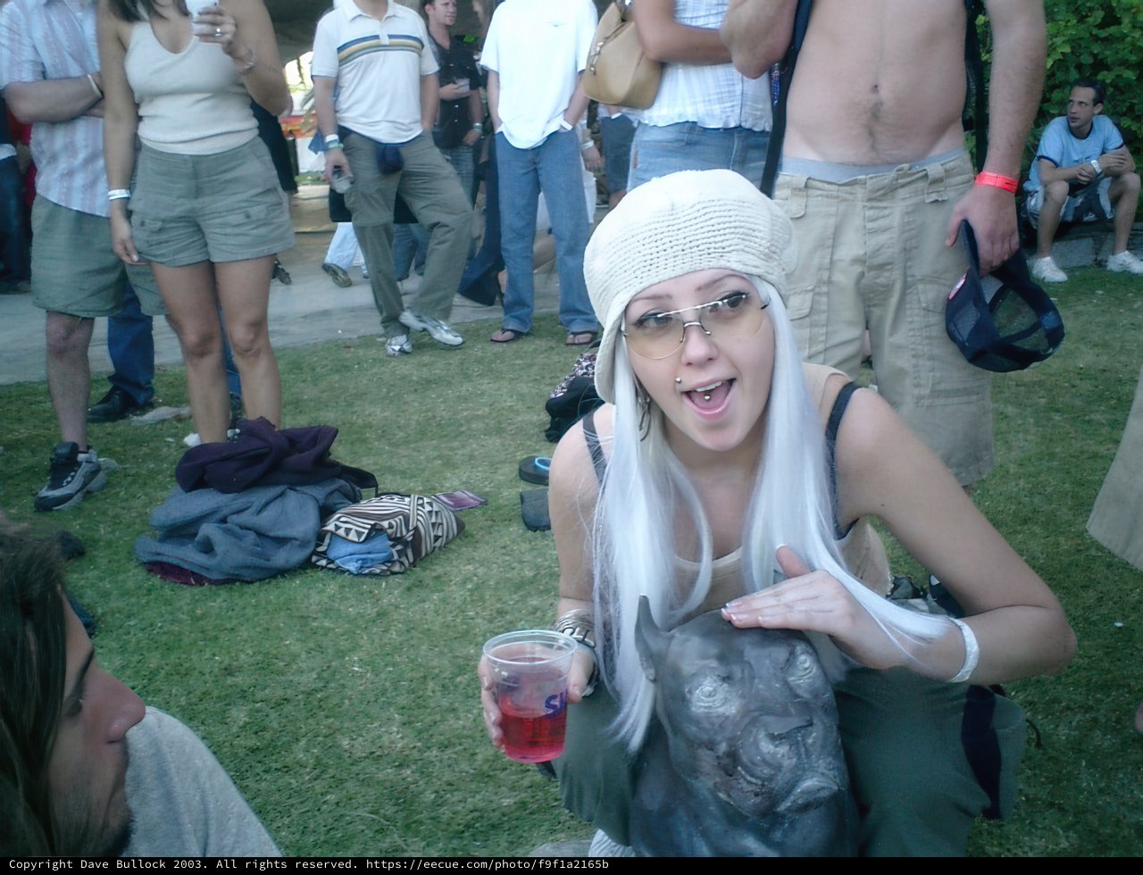 White-Haired Woman in the Crowd