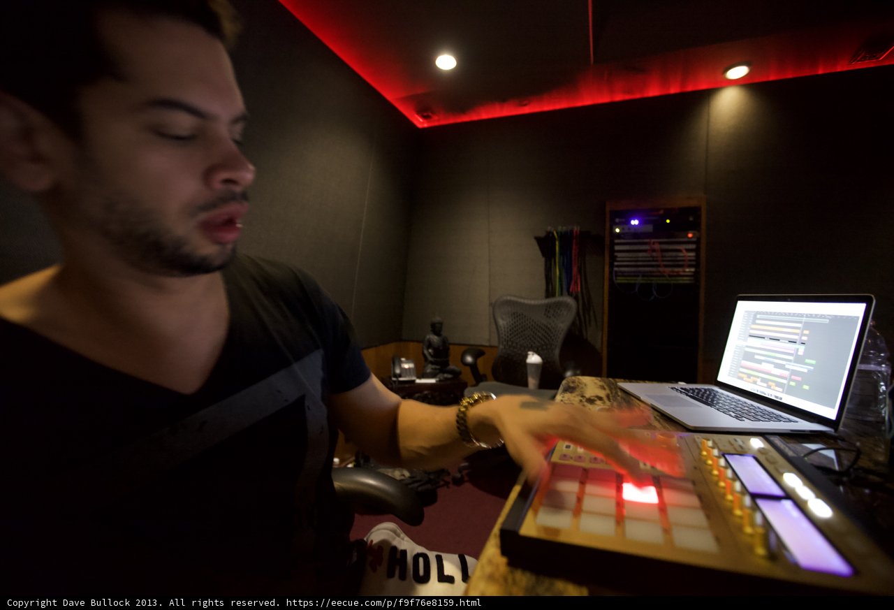 Marc Kinchen in the Studio with his Laptop