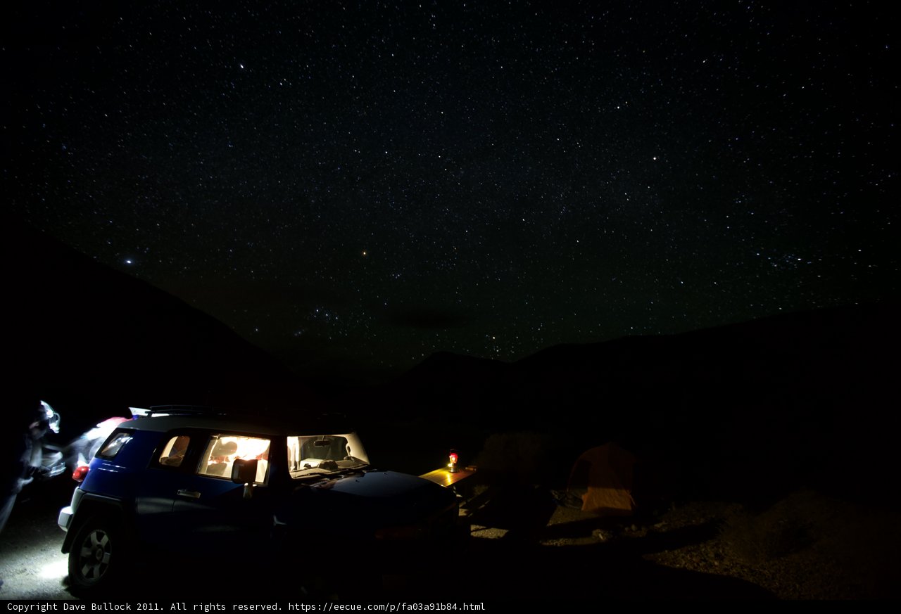 Night Adventure with Two Cars and Starry Skies