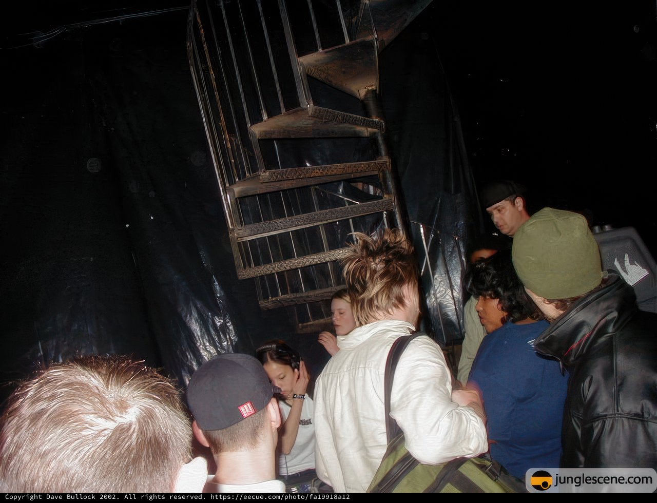 Gathering around a Staircase