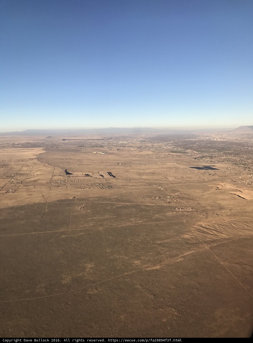 A bird's-eye view of Isleta's desert town