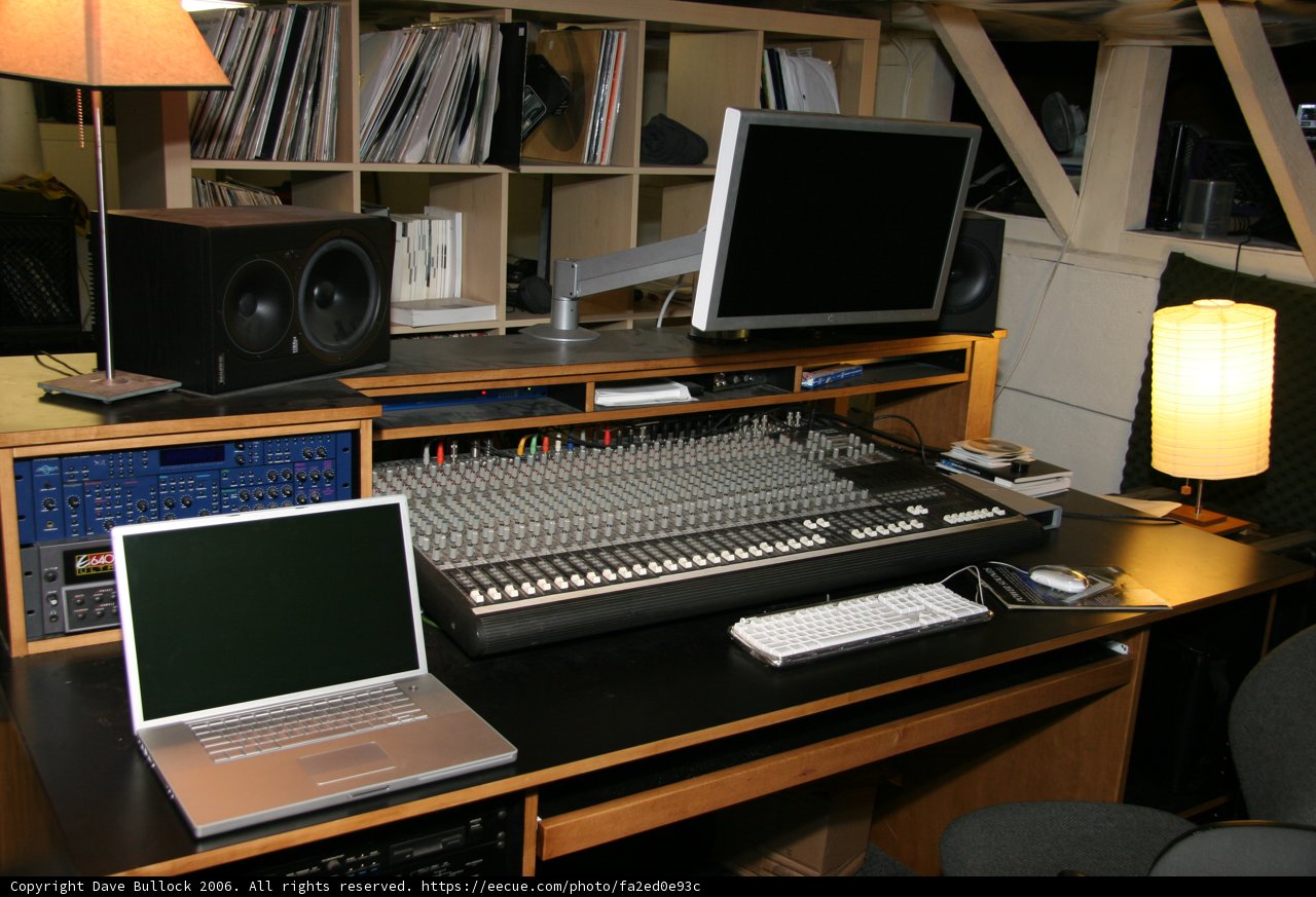 Sleek Black Desk with High-Tech Features