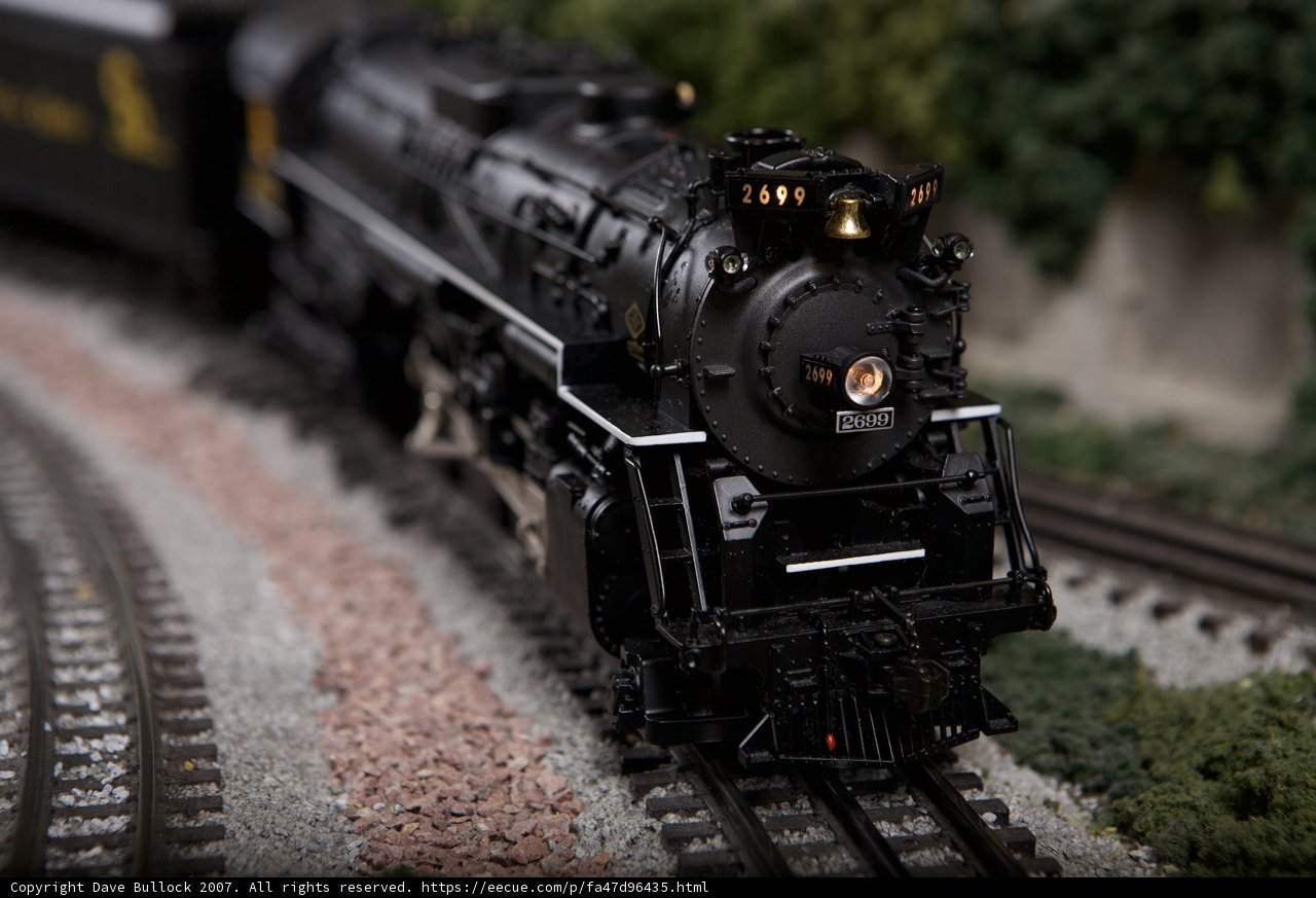 Black Locomotive on Railroad Track