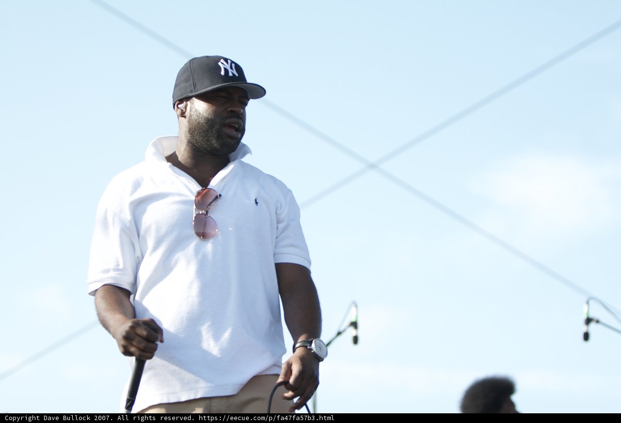Black Thought in Khaki Pants and White Shirt at Coachella Sunday