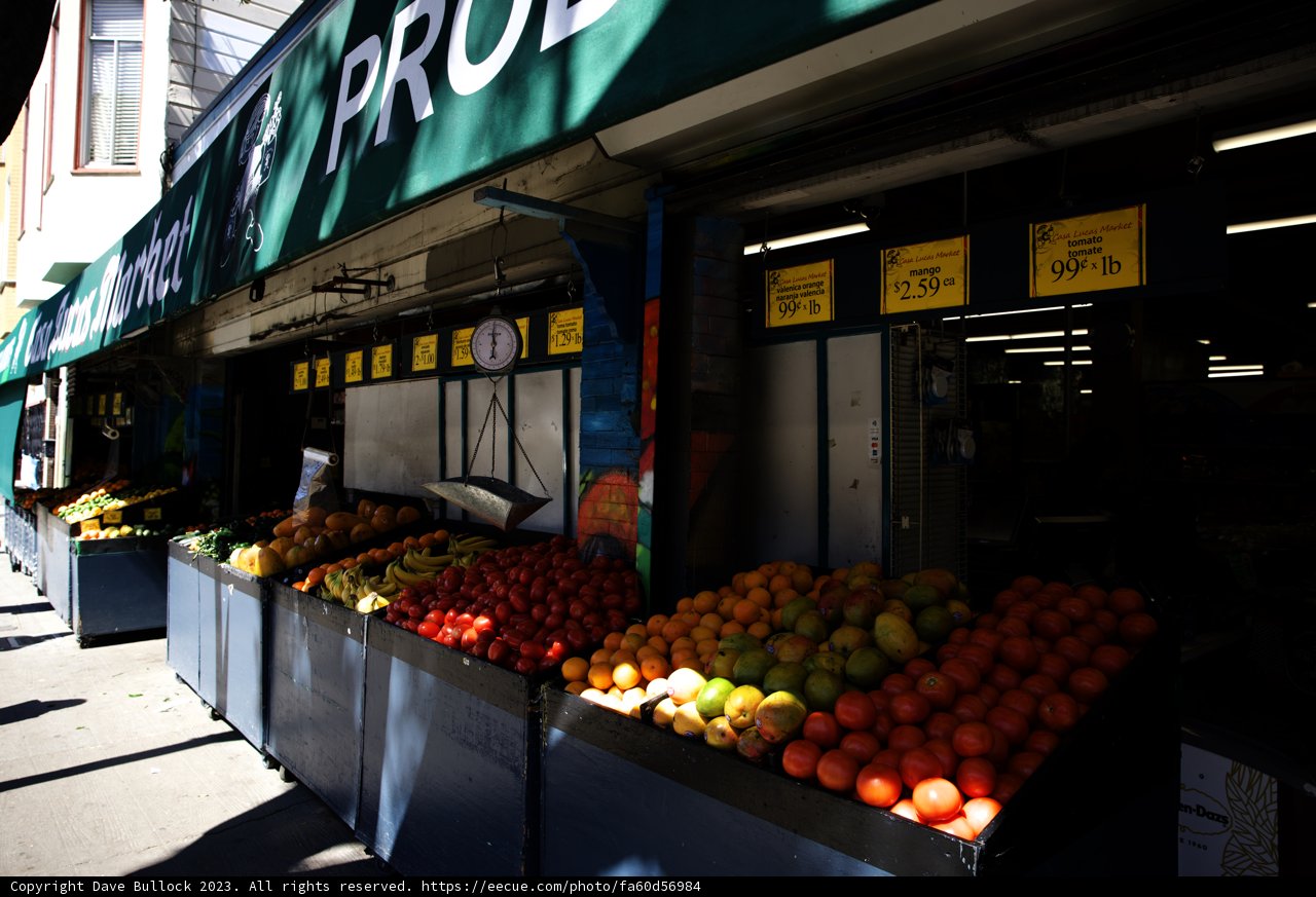 Vibrant Fruit Stand - Apples and Oranges