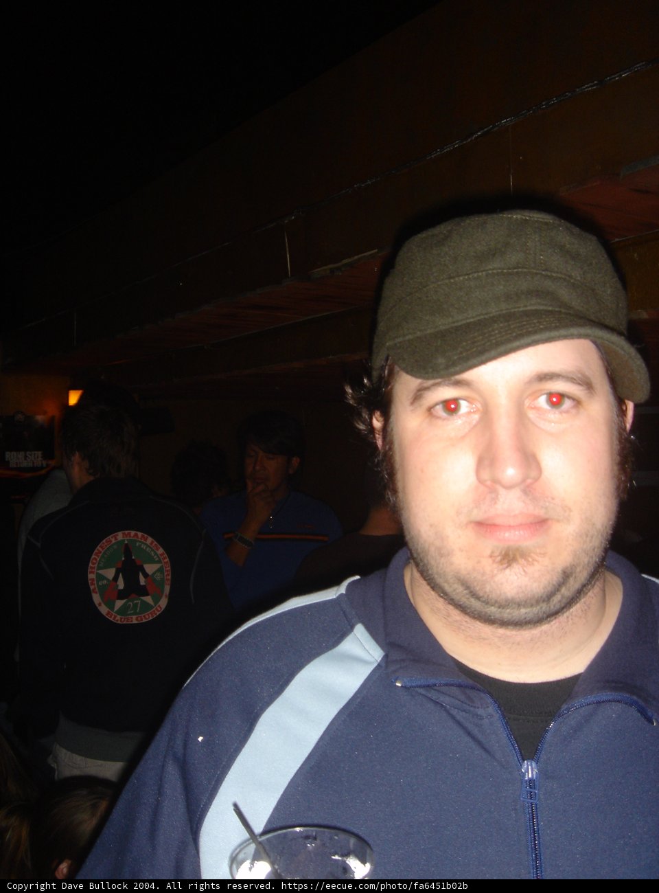 Blue-shirted man at the pub