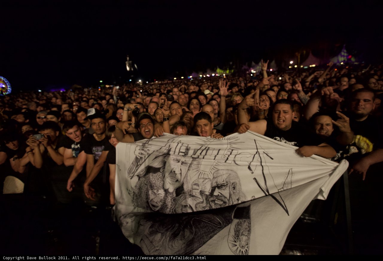 Banner-Wielding Crowd at Big Four Festival
