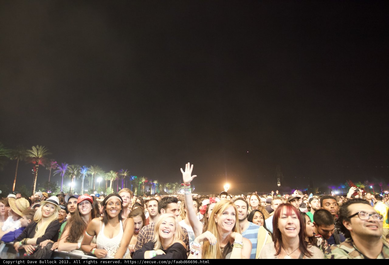 Concert Crowd Under Night Sky