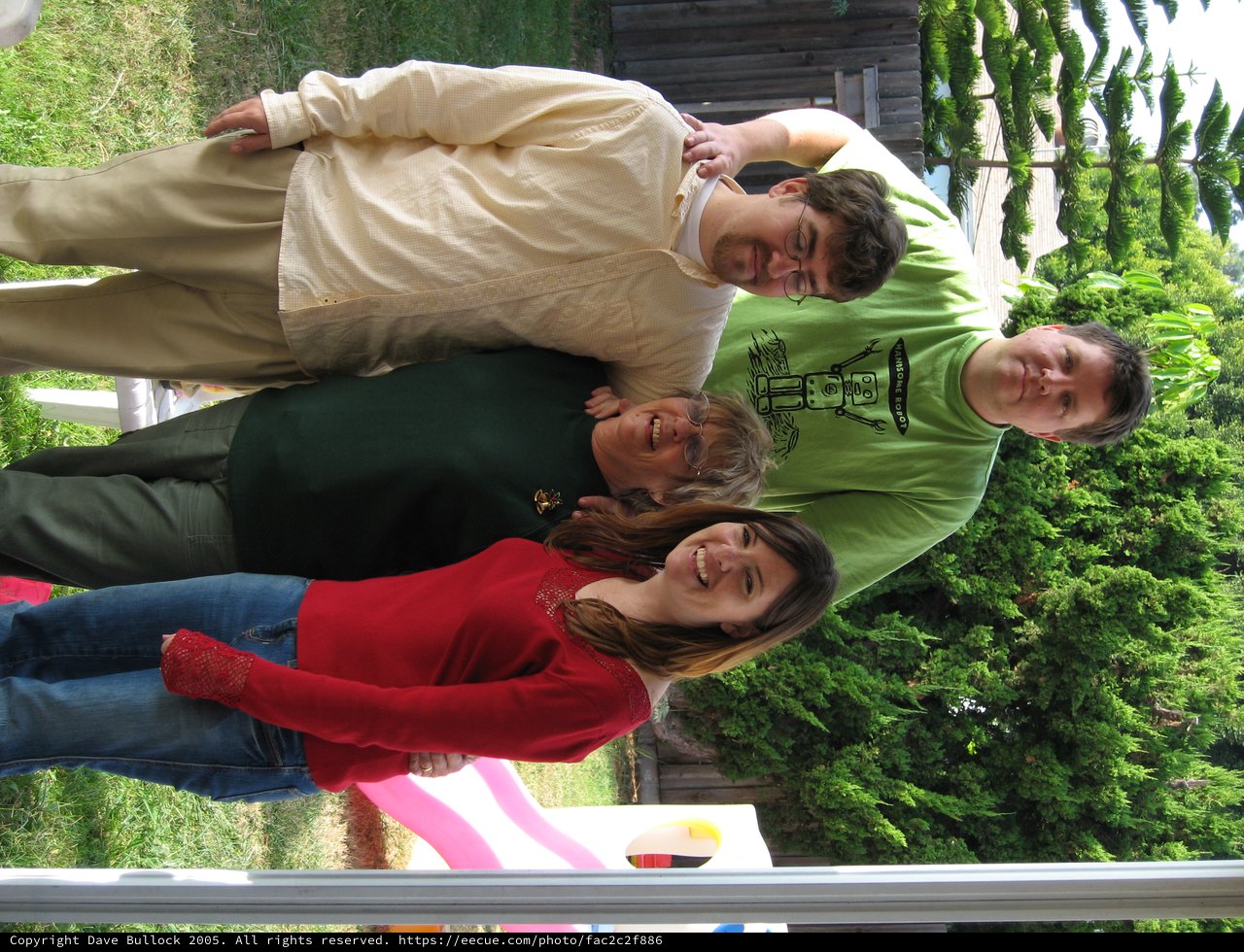 Family Christmas Gathering in Sunny Backyard 2005