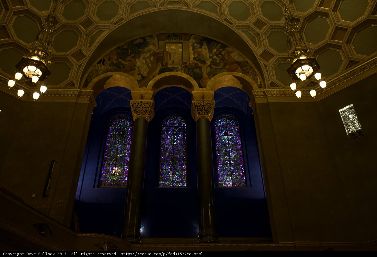 Stained Glass Splendor in a Gothic Crypt